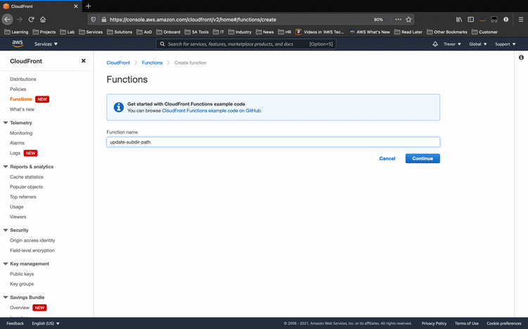 Create your CloudFront Function